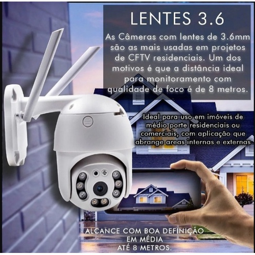 Câmera Ip Prova D'água Infravermelho Externa Wifi Hd 3