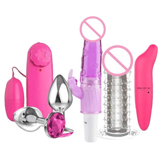 Kit Estimulador de Clitóris + Plug anal + Bullet vibro + Vibrador golfinho + Capa peniana