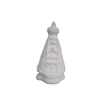 Imagem de Nossa Senhora Aparecida Bordada Baby 15 Cm De Gesso Cru