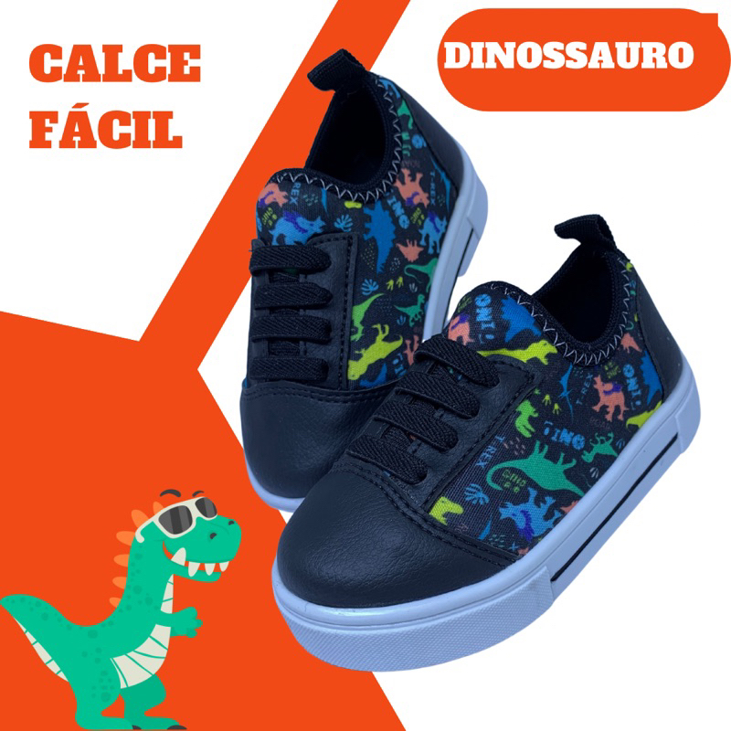 CALCE FÁCIL DINO MENINO em Oferta na Shopee