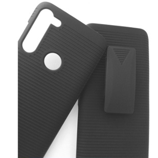Capa + Suporte de cintura cinto Belt Clip celular Motorola Moto G8 Power Xt2041com capa de silicone refoçada