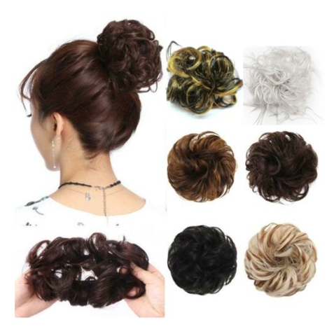 Elástico Xuxinha Rabico Coque Aplique de Cabelo Sintético - escolher cor em Oferta na Shopee