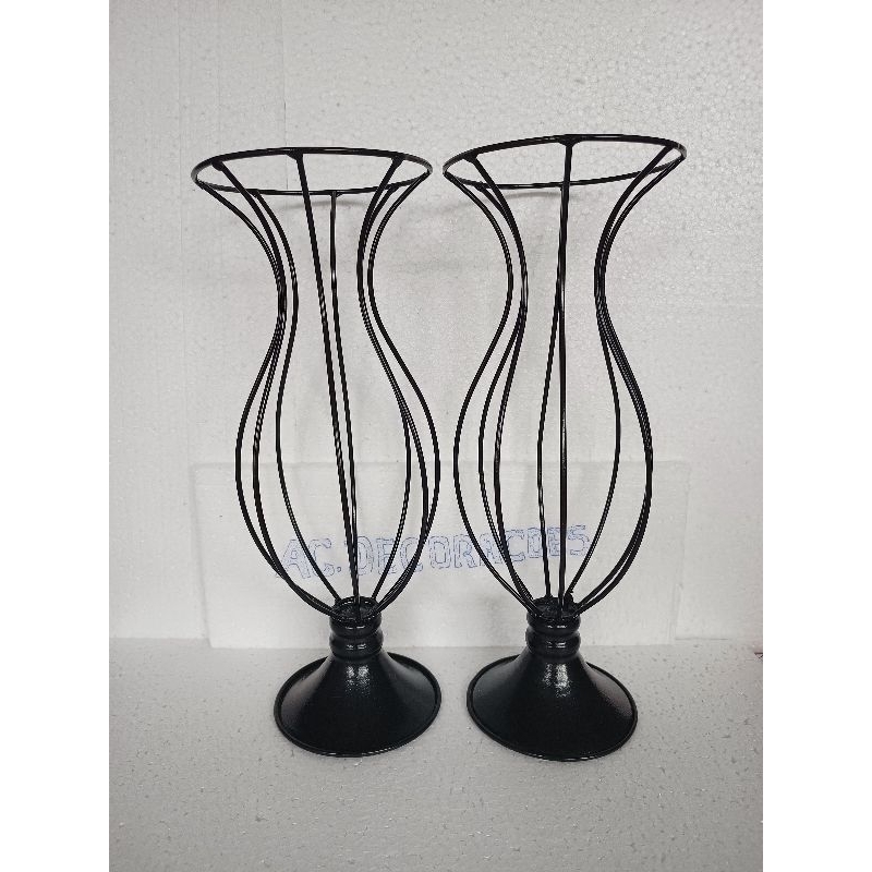 Kit 2 Vaso preto 35cm para bordar com pedraria ou pérolas no aramado