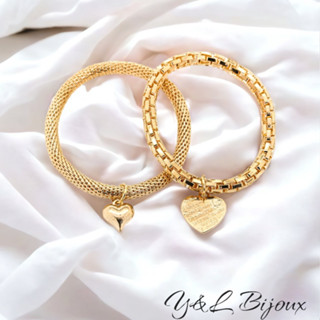 Kit 2 Pulseira Conjunto Com Pingente Para Feminina
