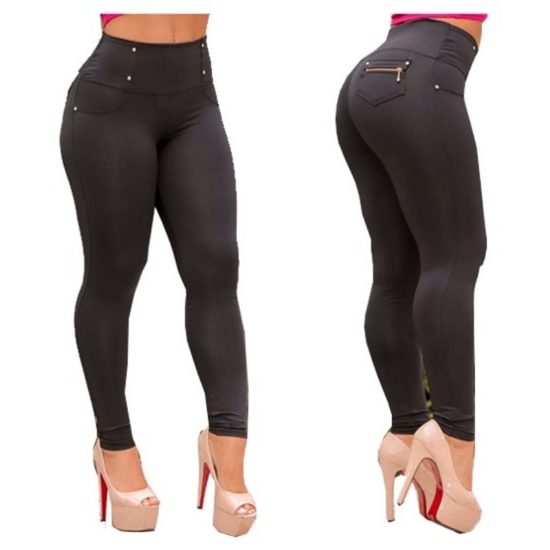 calça leggin Montaria tecido Poliamida Bolso Atrás  Com Zipper  Cintura Alta