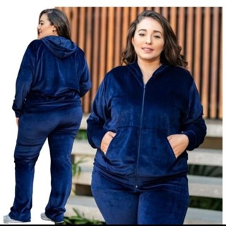 Conjunto feminino veludo em plush luxo Outono e Inverno 2024