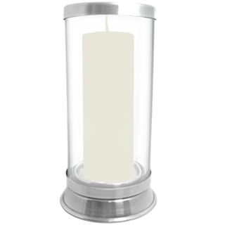 Porta Vela, Suporte, Castiçal, Copo de Vela para vela de 7 dias. Feito de  vidro e alumínio em Oferta na Shopee