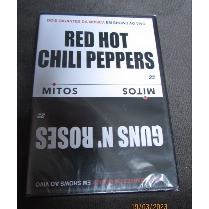 mitos 2 gigantes da música em shows ao vivo Guns n' Roses Red hot Chili Peppers dvd duplo novo lacrado