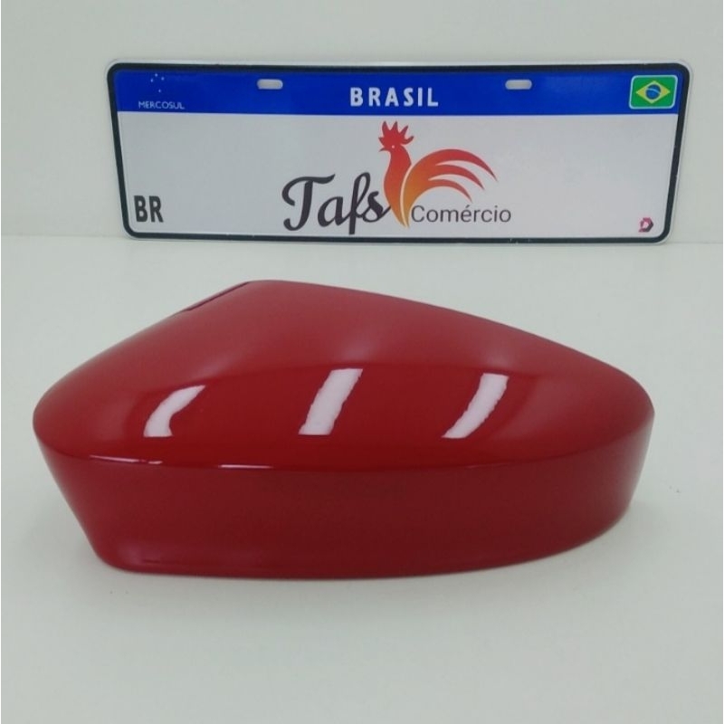 Capa Retrovisor Ford Ka 2015 a 2021 Lado Motorista Vermelho Arpoador