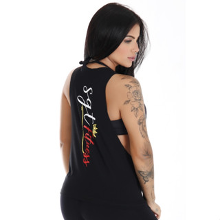 Regata Feminina Nadadora Fitness com Estampa nas Costas.