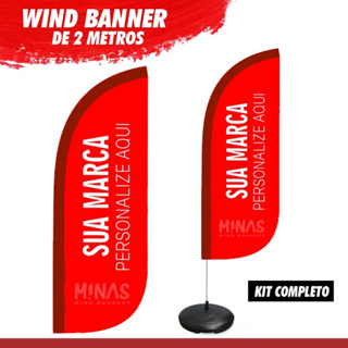 Wind Banner 2 metros - kit completo, Arte Gratis, Personalizado - (PROMOÇÃO). em Oferta na Shopee