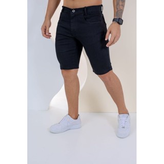 Bermuda Jeans BLACK BÁSICA com 2% elástano