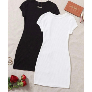 Kit 2 Vestido tubinho malha canelada do PP ao Plus Size em Oferta na Shopee