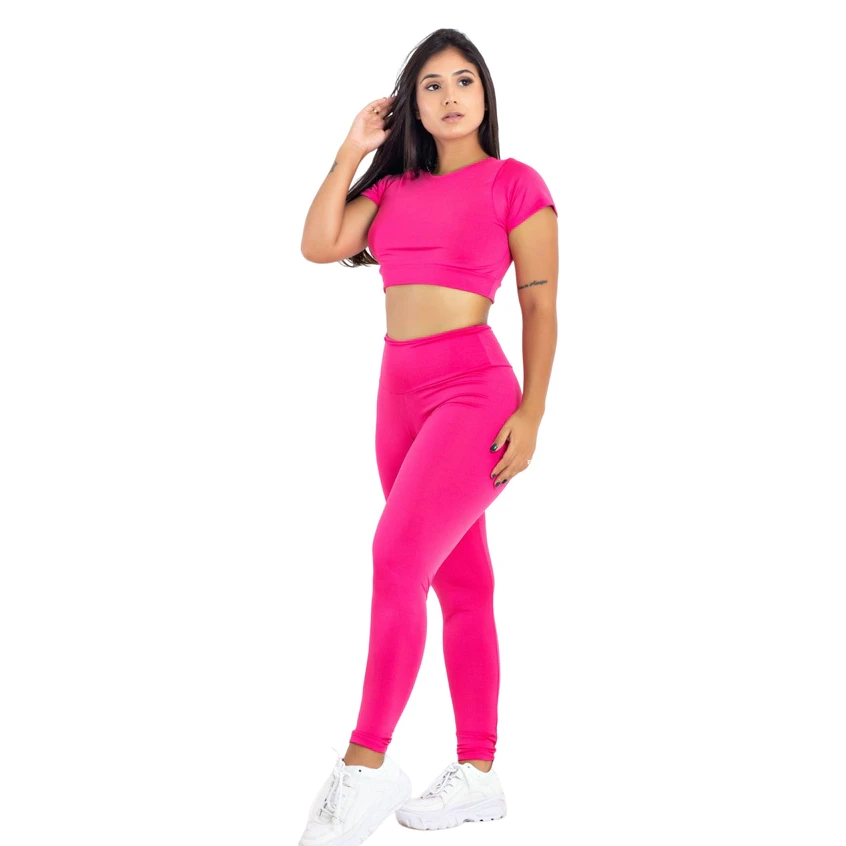 Conjunto Top Croped Calça Fitness Academia Manga Exercício | 901.853 — imagem 1