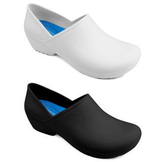 Sapato Feminino Boa onda Susi Profissional Fechado Impermeável Antiderrapante Hospital Cozinha Branco Preto