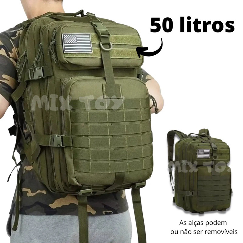 Mochila Tática Militar Grande De Alta Qualidade Resistente 50 Litros