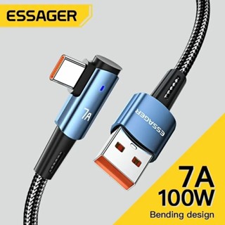 Cabo de celular 90 graus Essager 100w 7A Tipo C 2m