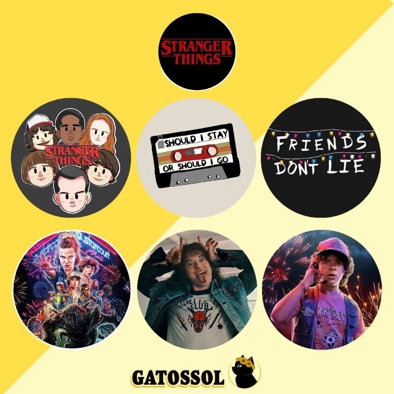 Stranger Things Bottons Avulsos - 4,5 cm - Bottom/botton - Boton  - Broche alfinete - Boton - Button - Pin - Botum em Oferta na Shopee