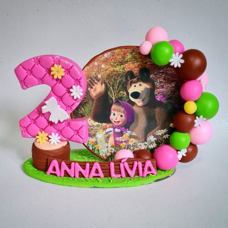 vela Masha e o urso l topo de bolo Masha e o urso