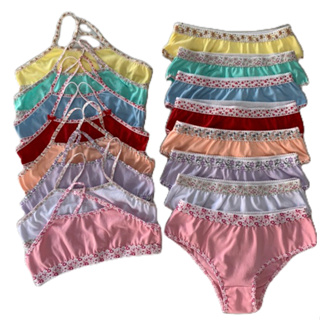 Kit Com 10 Conjuntos De Lingerie Menina Moça Algodão Paty Grife em Oferta na Shopee