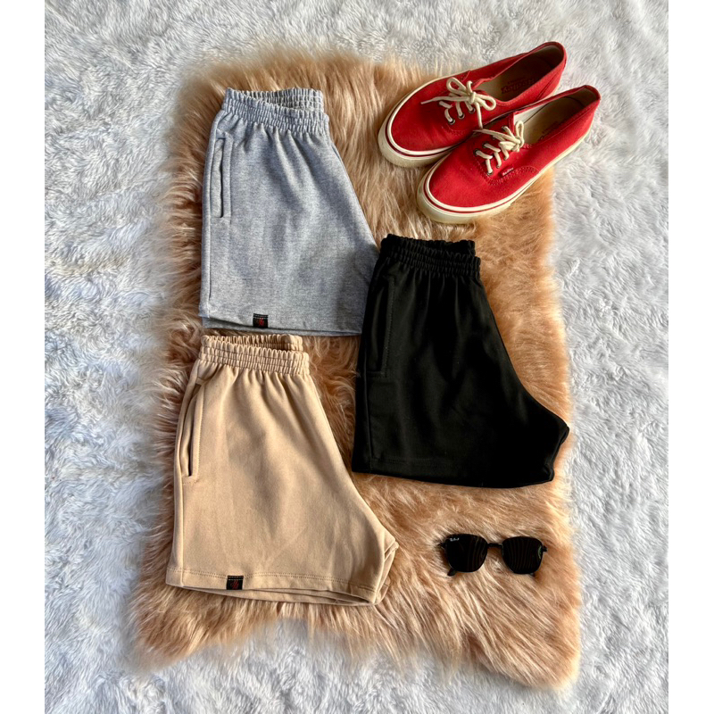 kit 3 shorts feminino com bolso no moletom confortável para seu dia a dia