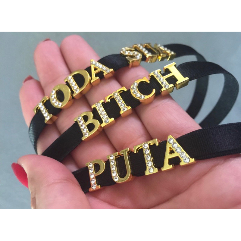 Choker para festas Euforia com letras