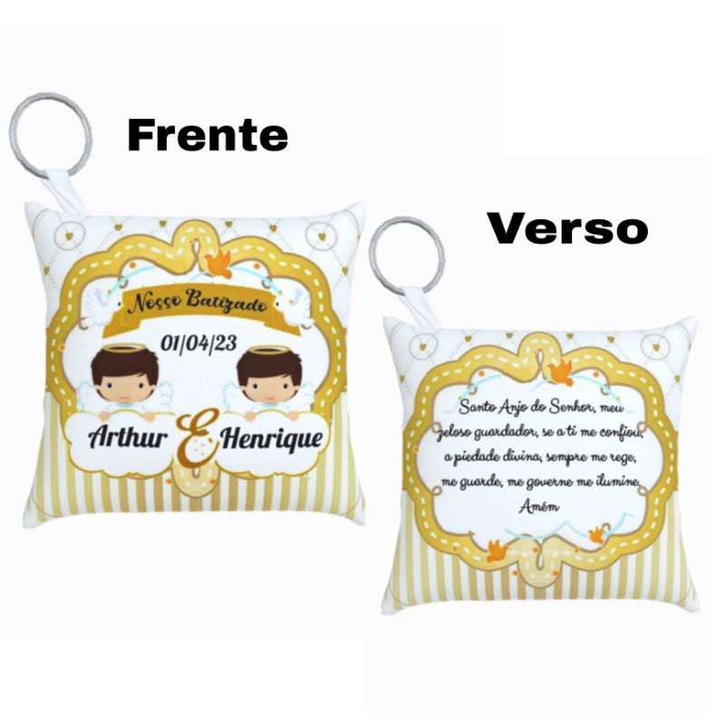 23 Almochaveiros Lembrancinhas para Batizado de gêmeos Menino e Menina Personalizados