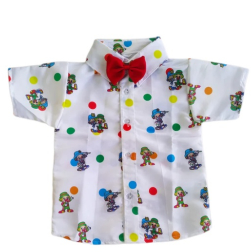 camisa temática PATATI PATATA para menino - acompanha gravata em Oferta na Shopee