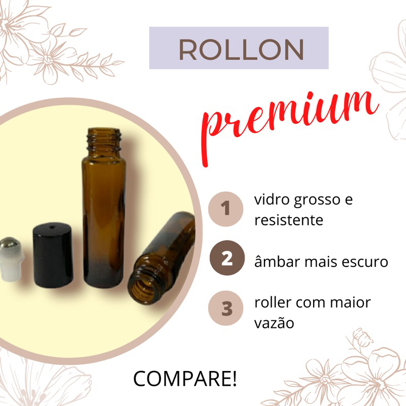 10 frascos vidro âmbar 10ml Premium (vidro grosso ) tampa preta