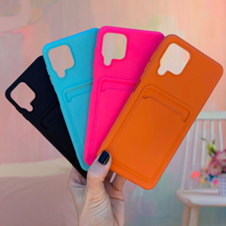 Capinha Samsung Galaxy A22 4G Silicone Aveludada Com Porta Cartão Case Compatível