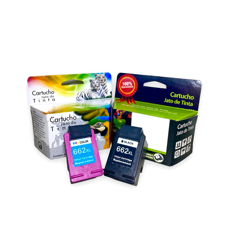 Kit Cartucho de tinta 662 XL (color E Preto) Compatível