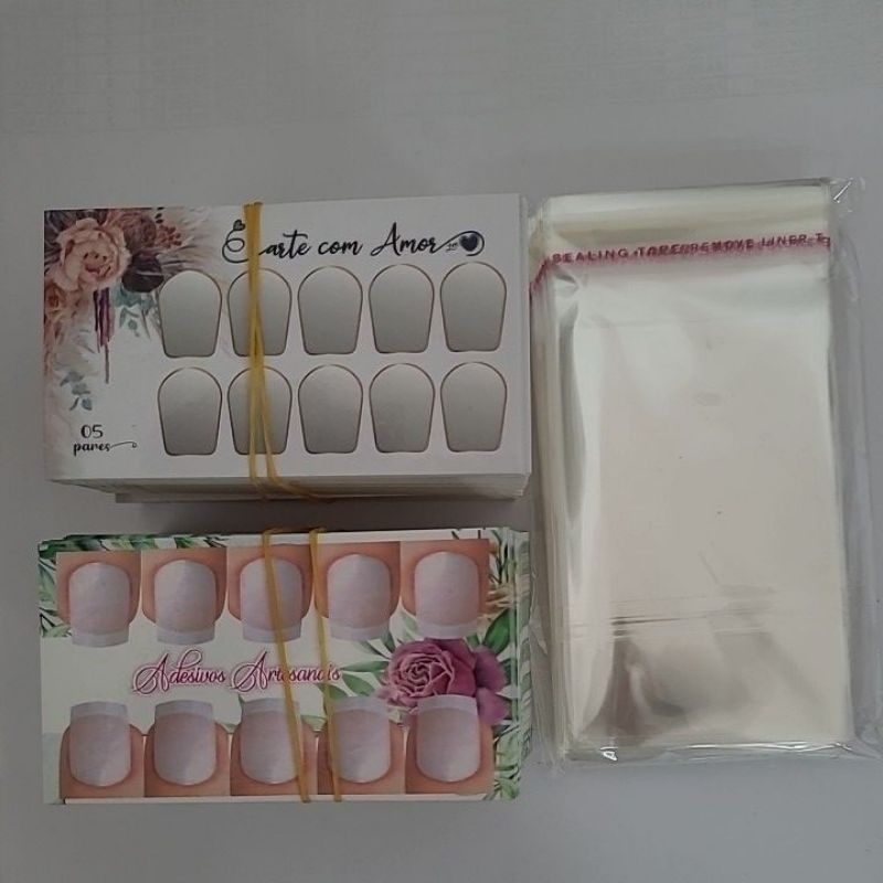 Cartão 5 pares com as embalagens em Oferta na Shopee