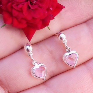 Brincos feminino pequenos e delicados coração de cristal