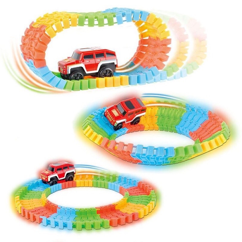 Brinquedo Pista Dani com Carrinho de Corrida Pista Maluca Colorida Flexivel Track Car