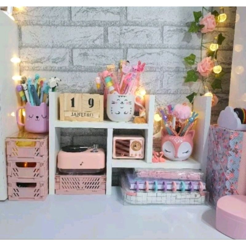 Par de Nicho Organizador Ajustável de mesa livros home office escritório