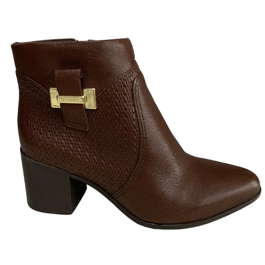 bota feminina Bottero cano curto couro salto grosso zíper 346902