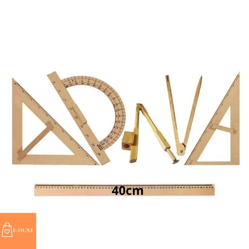 Kit geométrico professor mdf 5 peças em Oferta na Shopee