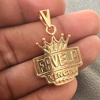 Pingente Favela Venceu Banhado a Ouro