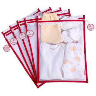 Kit c/ 5 Saquinhos Maternidade Organizadores para Bolsa Maternidade em TULE SUPER GROSSO + TAGS EM ACRÍLICO (ESCOLHA A COR) em Oferta na Shopee