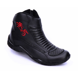 Bota De Motoqueiro TH5 Unissex Impermeável em Couro
