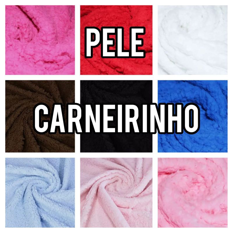 TECIDO PELE CARNEIRINHO/LÃ CARAPINHA /LÃ OVELHA 100% POLIÉSTER 1m x 1,60m