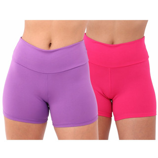 Kit 2 Short Curto Levanta Bumbum Legging Academia Meia Coxa Fitness Feminino Karib