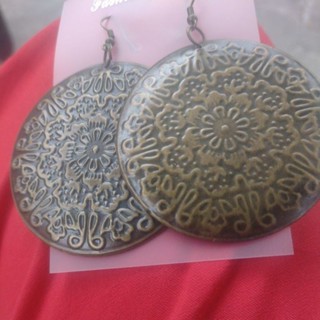 Pares De Brincos Mandala Inox Ouro velho Indiana