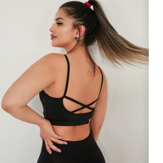 Top Academia Alcinha Fitness Com Cruzado nas Costas - Zero Transparência - Suplex Power - Costas Xis Top Fitness