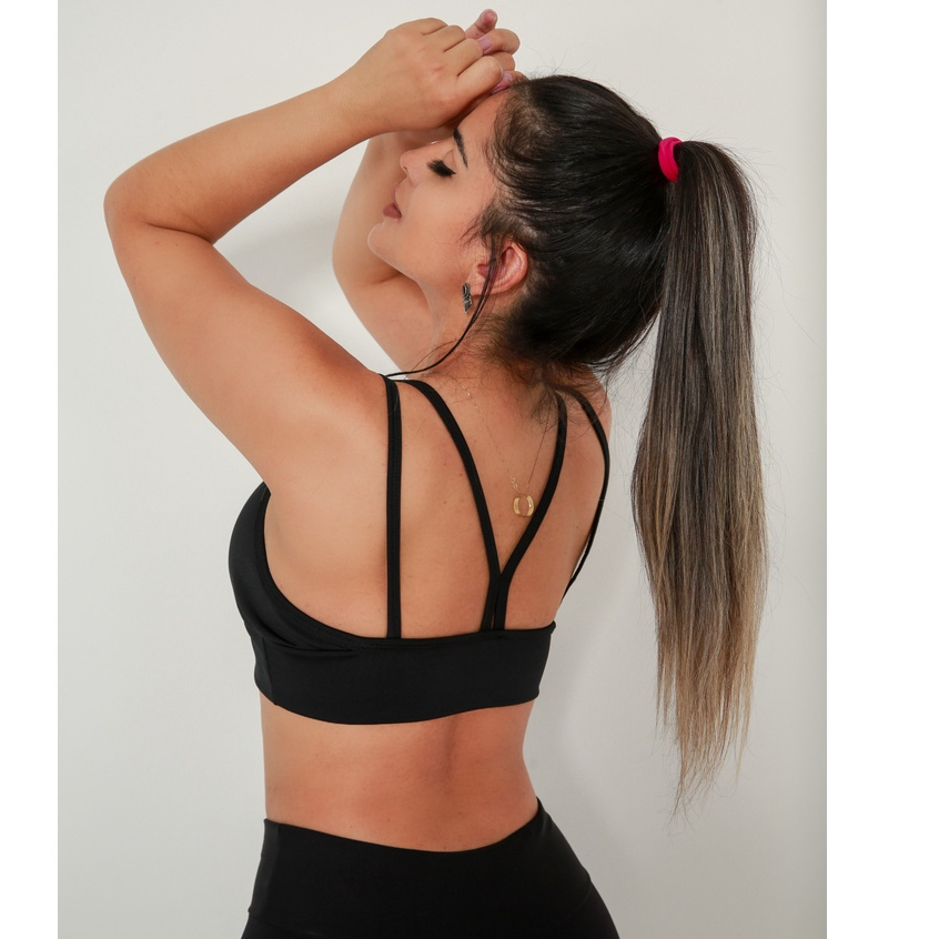 Top Academia Fitness Quatro Fitas - Zero Transparência - Alça Dupla - Suplex Power - 4 Fitas Top Fitness em Oferta na Shopee