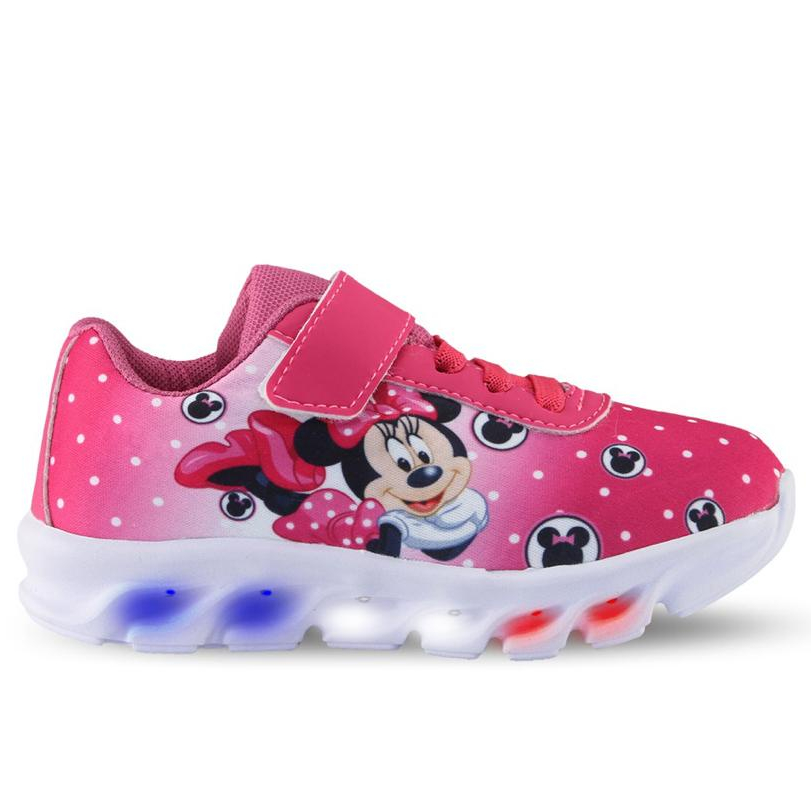 Tênis Infantil Menina LED Minnie Confortável Com Velcro Lançamento em Oferta na Shopee