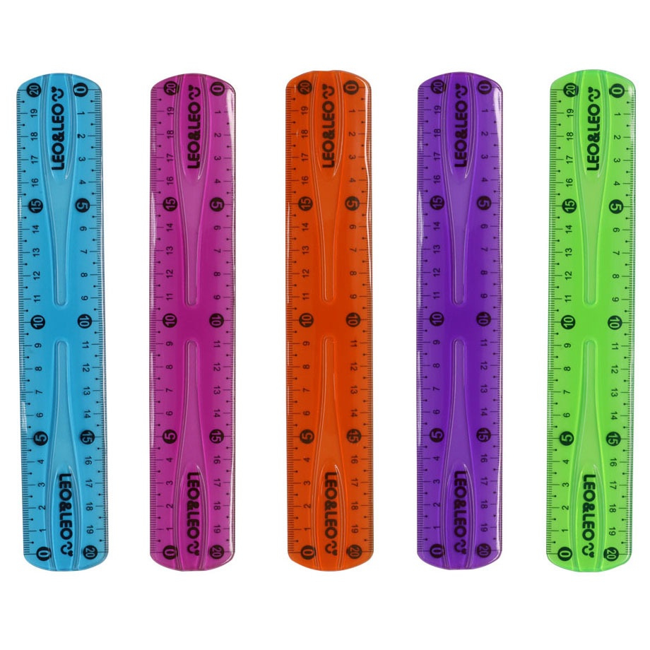Régua Flexível 20cm Escolar Cores Sortidas Escritório Leo&Leo Régua Flexível 20cm Escolar Cores Sortidas Escritório Leo&Leo