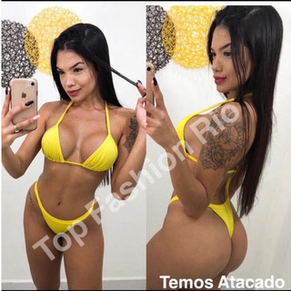 Biquíni de marquinha fio dental moda praia feminina verão lançamento piscina roupa de banho