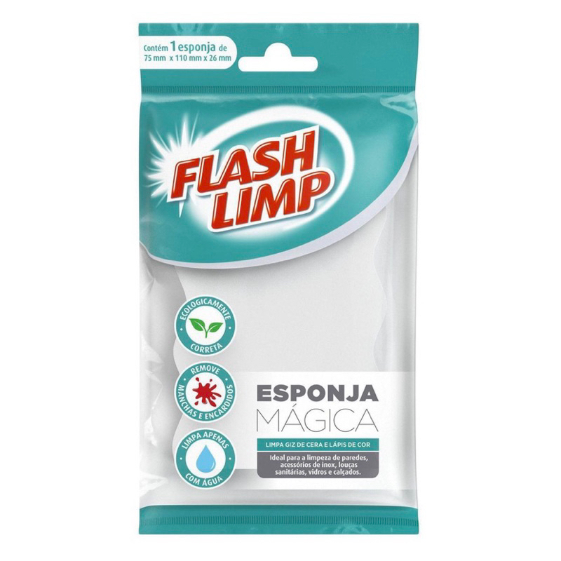Esponja Magica Flashlimp Remove Mancha Limpa Parede e Louca