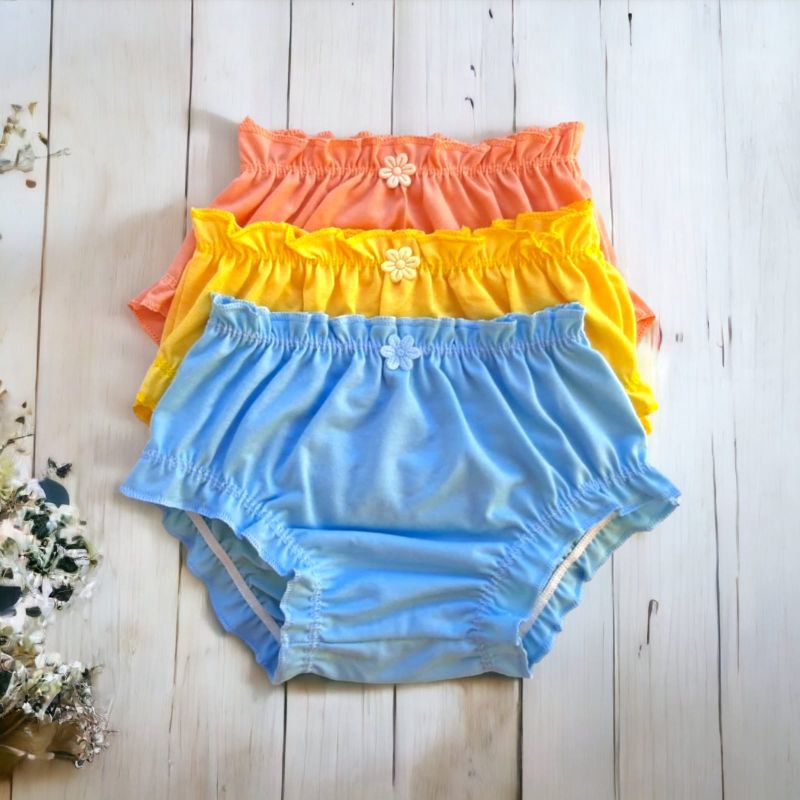 5 Calcinhas Infantil Menina Lisa Com lacinhos Frufru